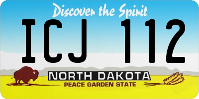 ND license plate ICJ112