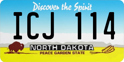 ND license plate ICJ114