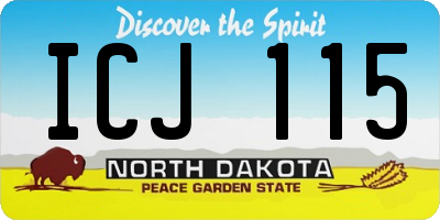 ND license plate ICJ115