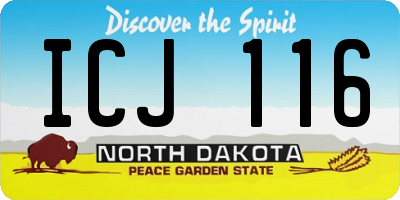 ND license plate ICJ116
