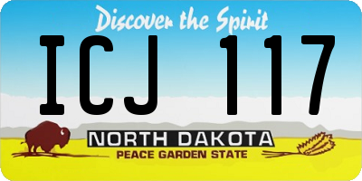 ND license plate ICJ117