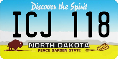 ND license plate ICJ118
