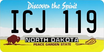 ND license plate ICJ119