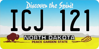 ND license plate ICJ121