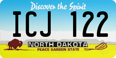 ND license plate ICJ122
