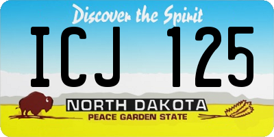 ND license plate ICJ125