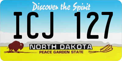 ND license plate ICJ127