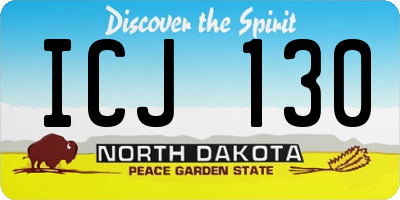 ND license plate ICJ130