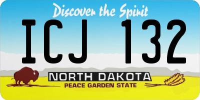 ND license plate ICJ132