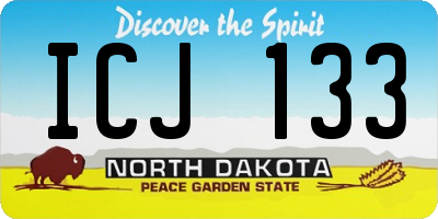 ND license plate ICJ133