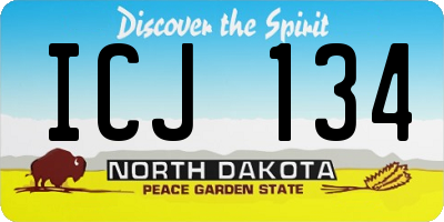 ND license plate ICJ134