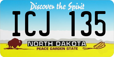 ND license plate ICJ135