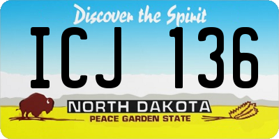 ND license plate ICJ136