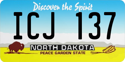 ND license plate ICJ137