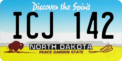 ND license plate ICJ142