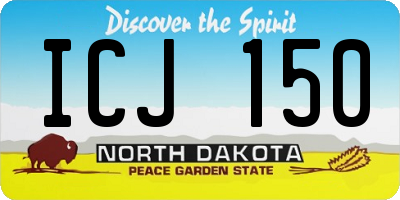 ND license plate ICJ150