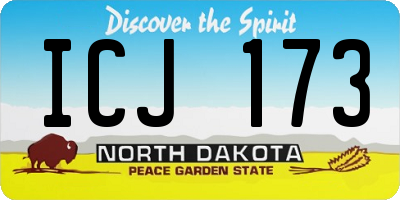 ND license plate ICJ173
