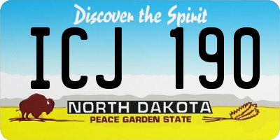 ND license plate ICJ190