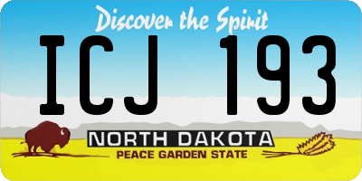 ND license plate ICJ193