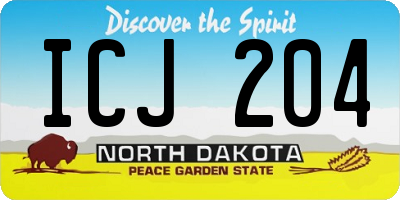 ND license plate ICJ204