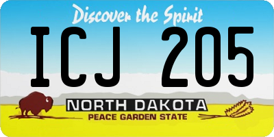 ND license plate ICJ205