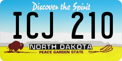 ND license plate ICJ210