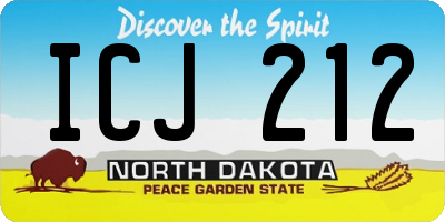ND license plate ICJ212