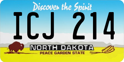 ND license plate ICJ214