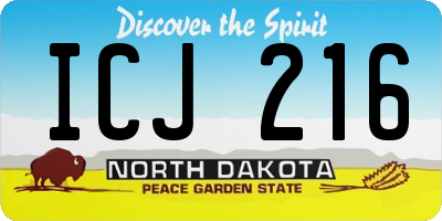 ND license plate ICJ216