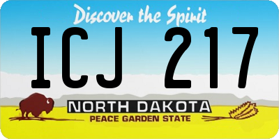 ND license plate ICJ217