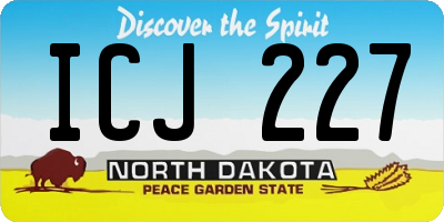 ND license plate ICJ227
