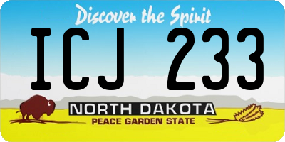 ND license plate ICJ233