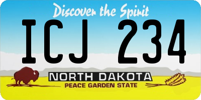 ND license plate ICJ234