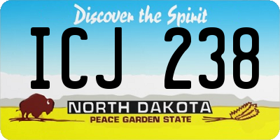 ND license plate ICJ238