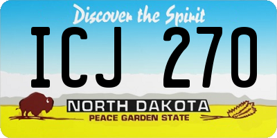 ND license plate ICJ270