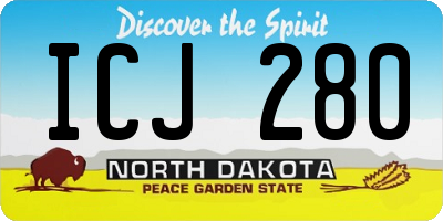 ND license plate ICJ280
