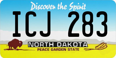 ND license plate ICJ283
