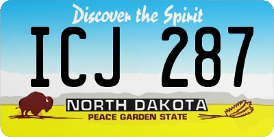 ND license plate ICJ287