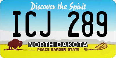 ND license plate ICJ289