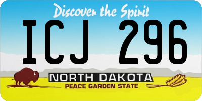 ND license plate ICJ296