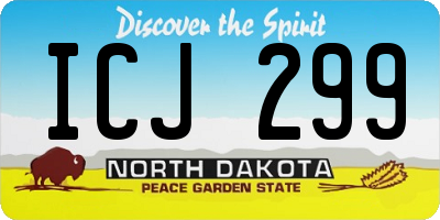 ND license plate ICJ299