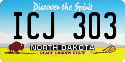 ND license plate ICJ303