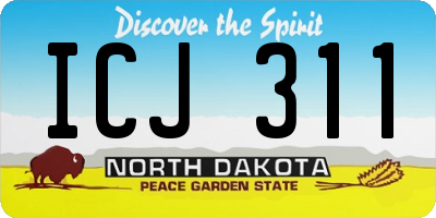ND license plate ICJ311