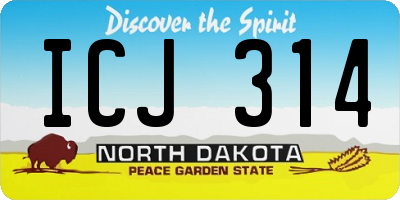 ND license plate ICJ314