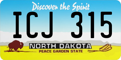 ND license plate ICJ315