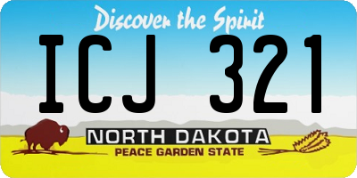 ND license plate ICJ321