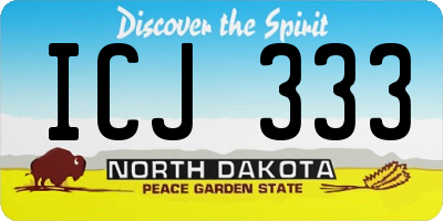 ND license plate ICJ333