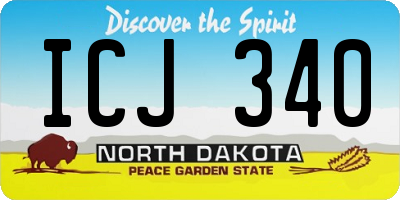 ND license plate ICJ340