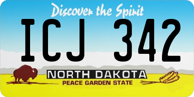 ND license plate ICJ342