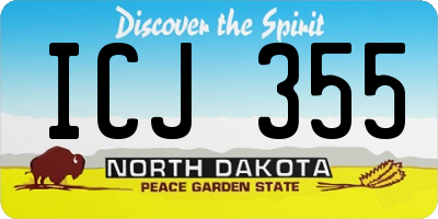 ND license plate ICJ355
